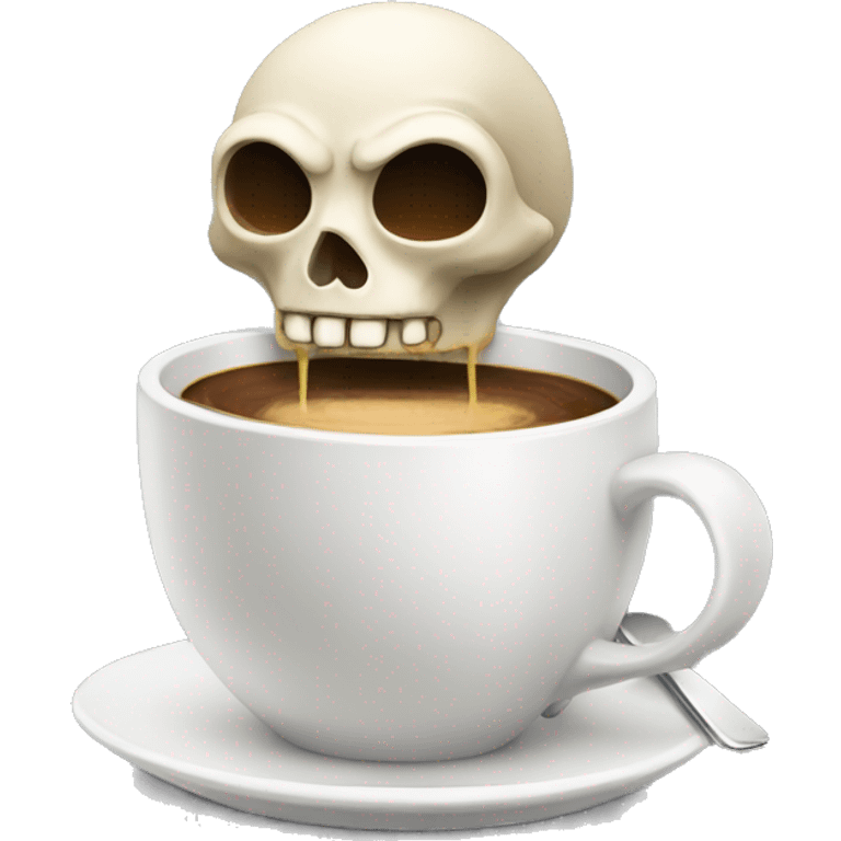 a skull drinking coffee emoji