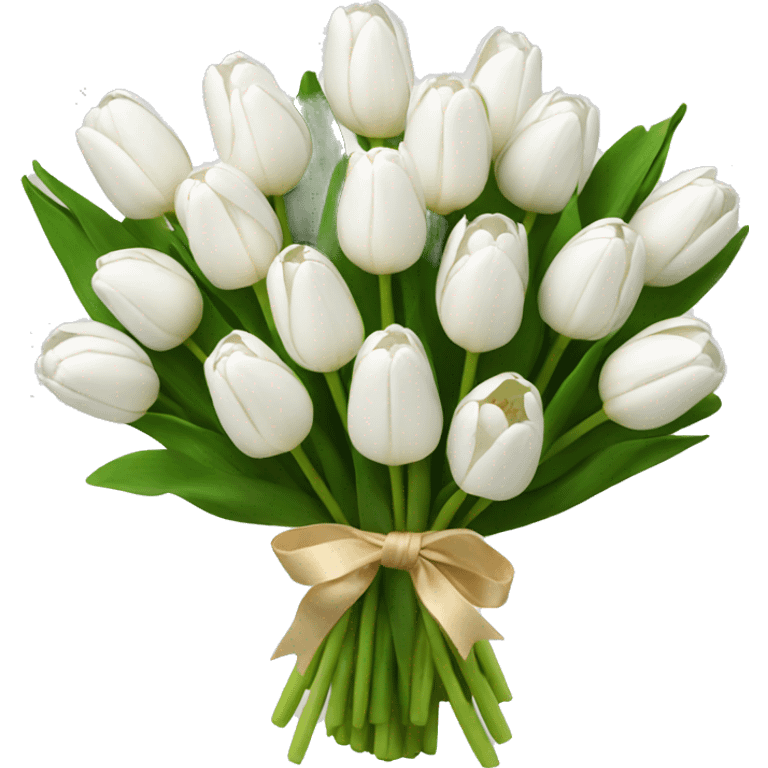 white tulip bouquet  emoji