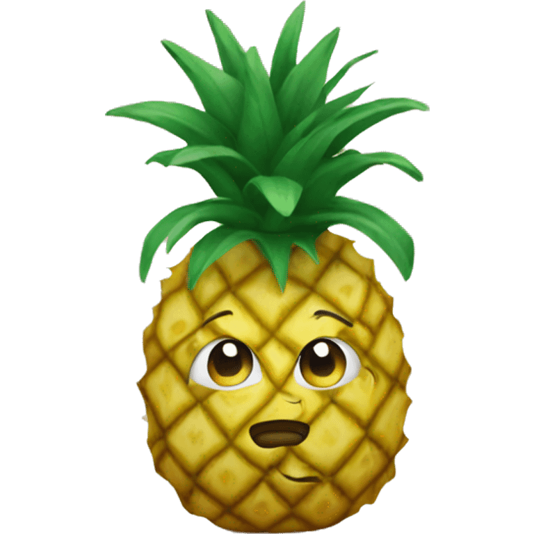 a thinking pineapple emoji