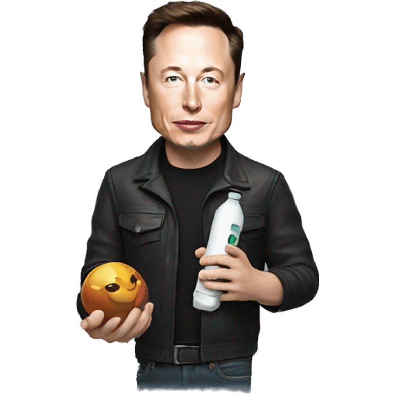 Elon Musk holding vokda emoji