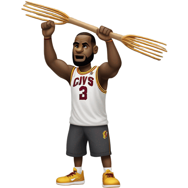 Lebron James throwing a pitchfork emoji