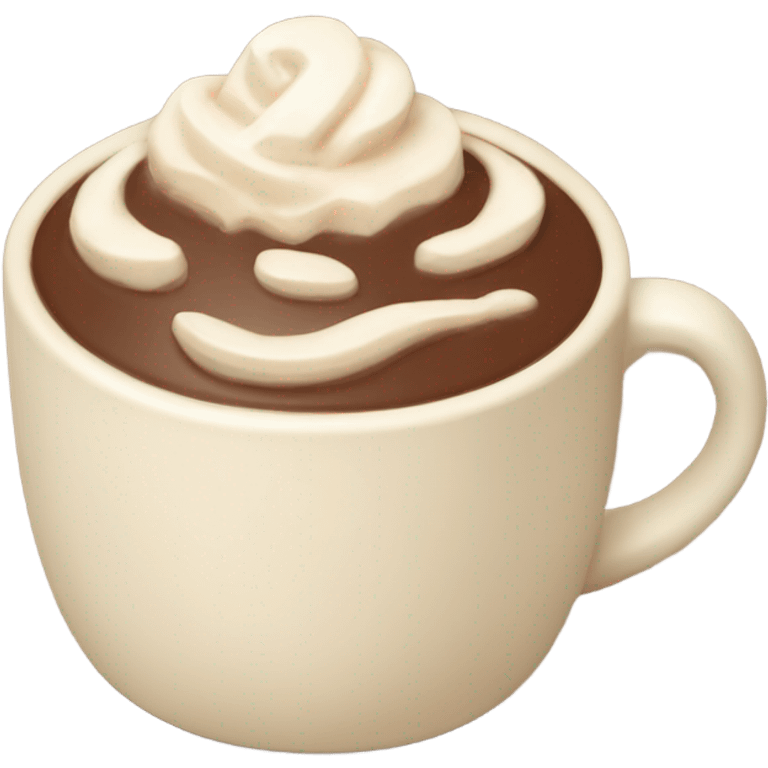 Hot chocolate with cream beige cup emoji