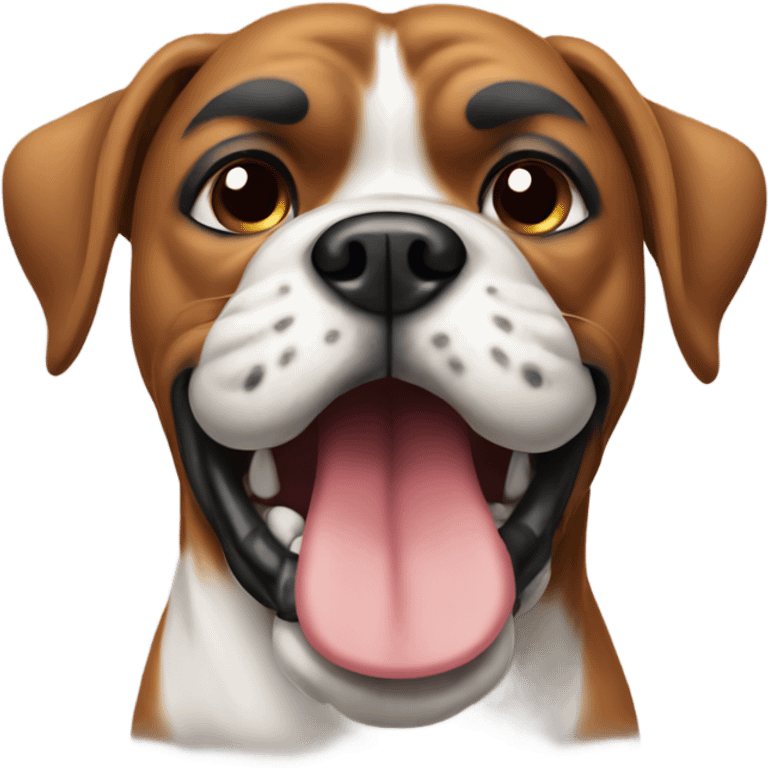 Winking boxer dog emoji