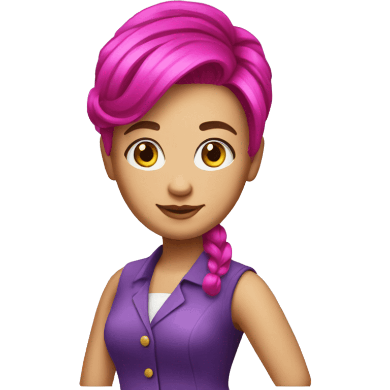 casino cashier with fuchsia hair emoji