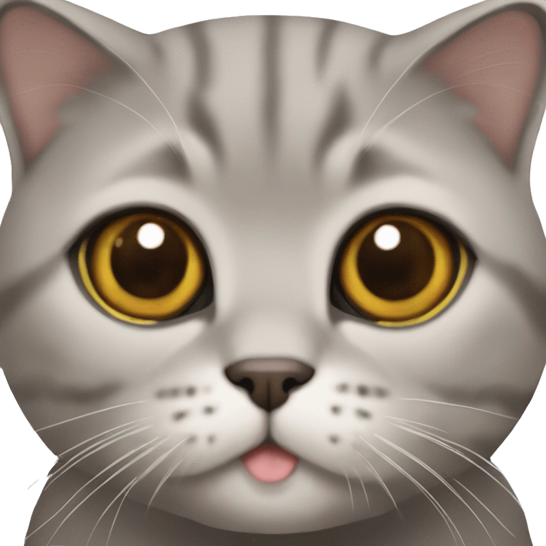 Grey brown Scottish fold cat  emoji