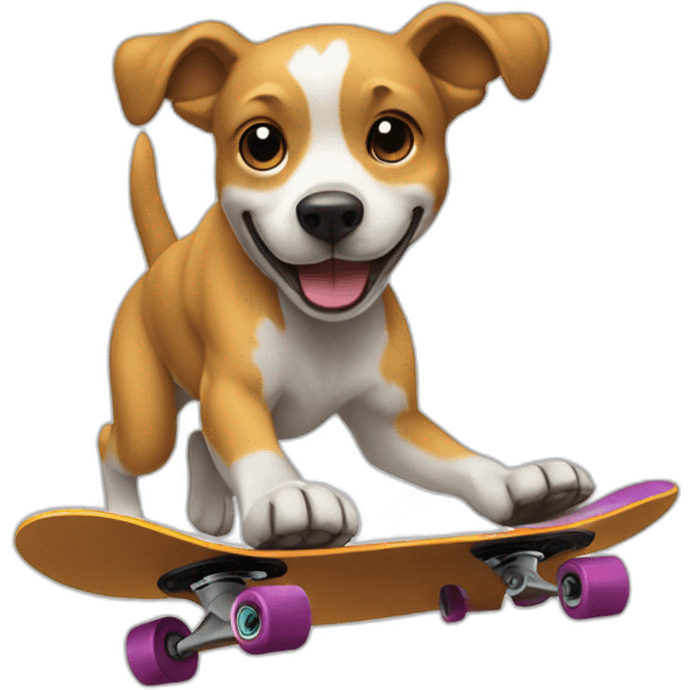 dog on skateboard doing a kickflip emoji