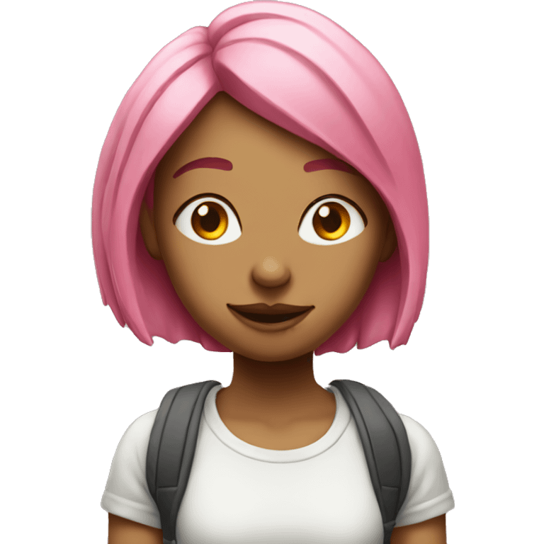 Stoner girl with pink hair emoji