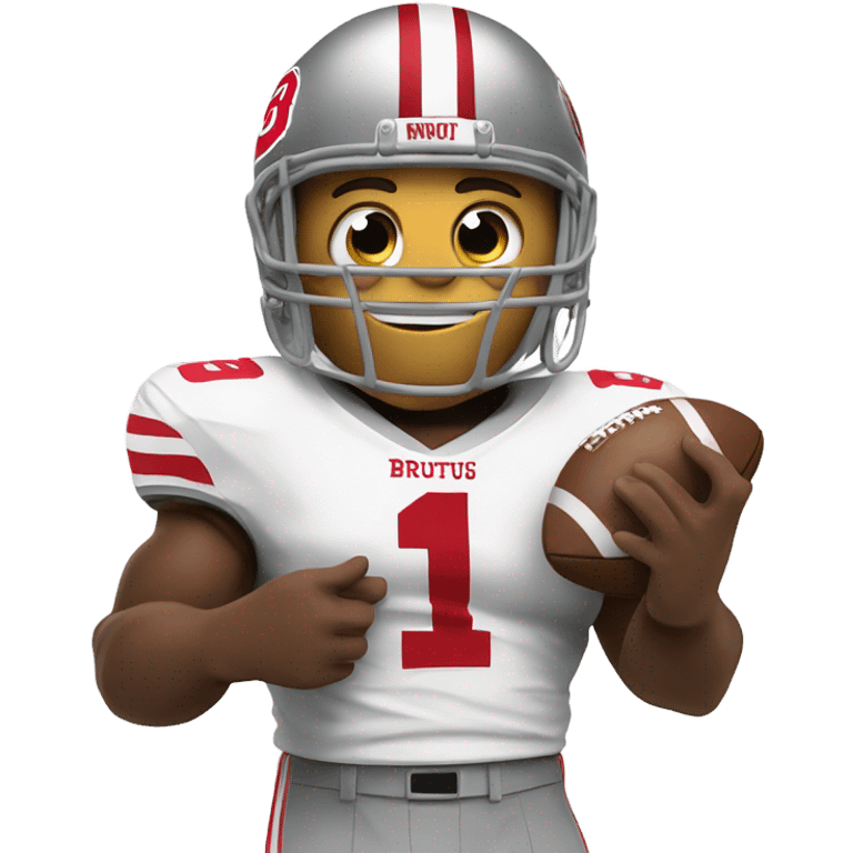 Brutus the buckeye with the national championship  emoji