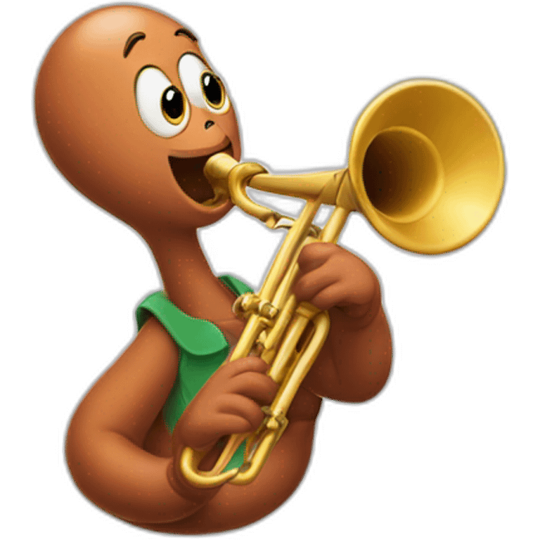 earthworm playing the trumpet emoji