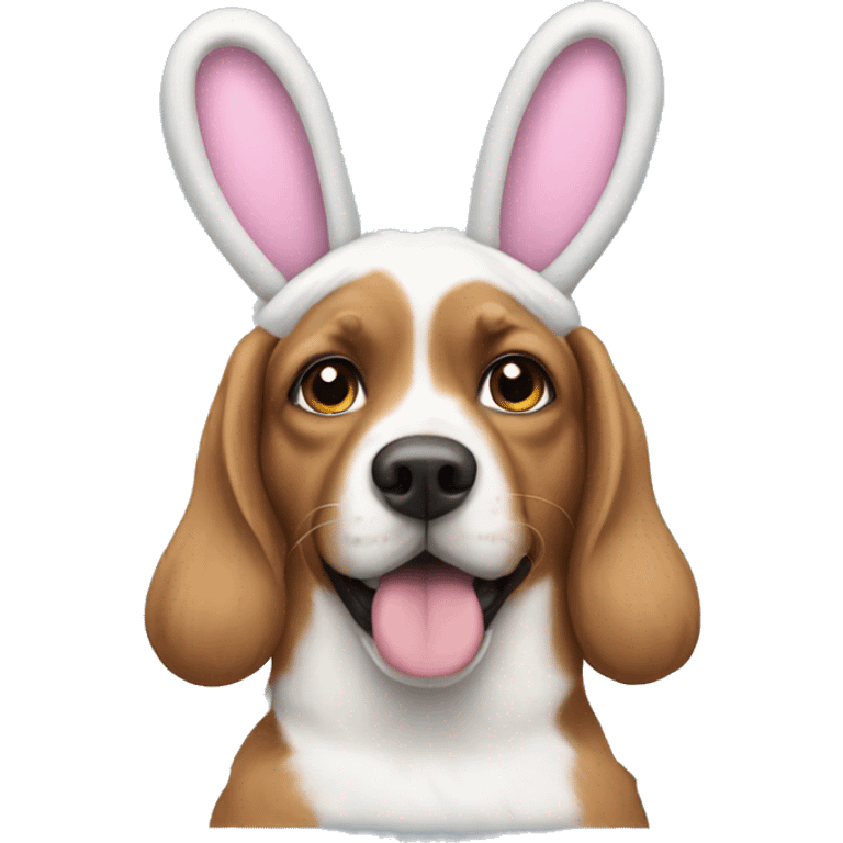 dog wearing bunny ears emoji