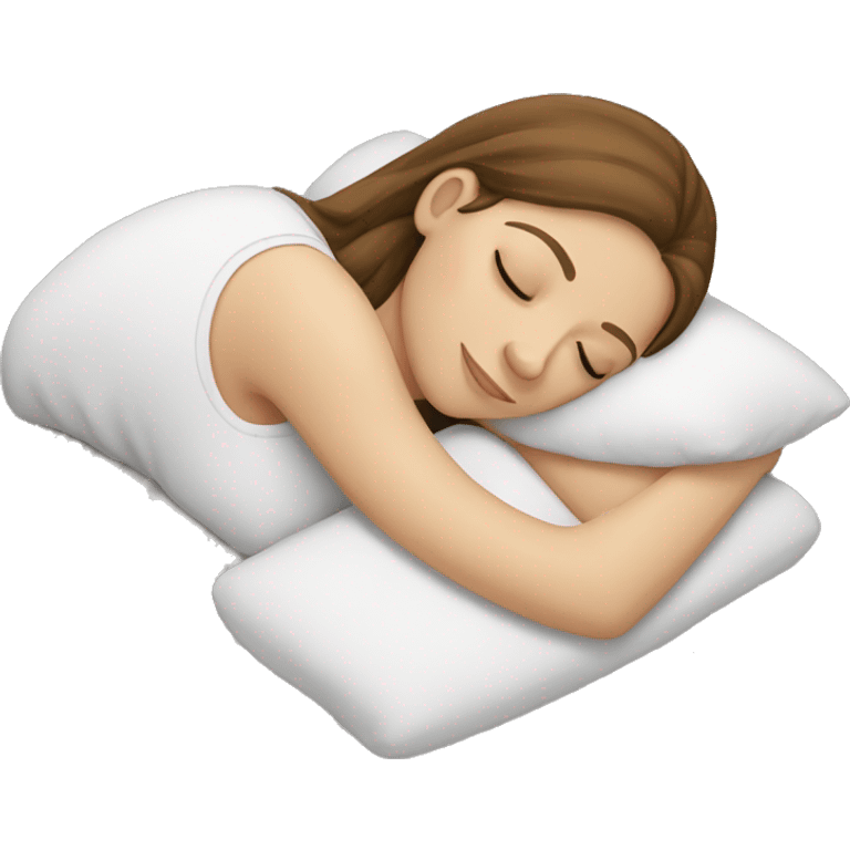 Brown-haired, white-skinned girl sleeping emoji