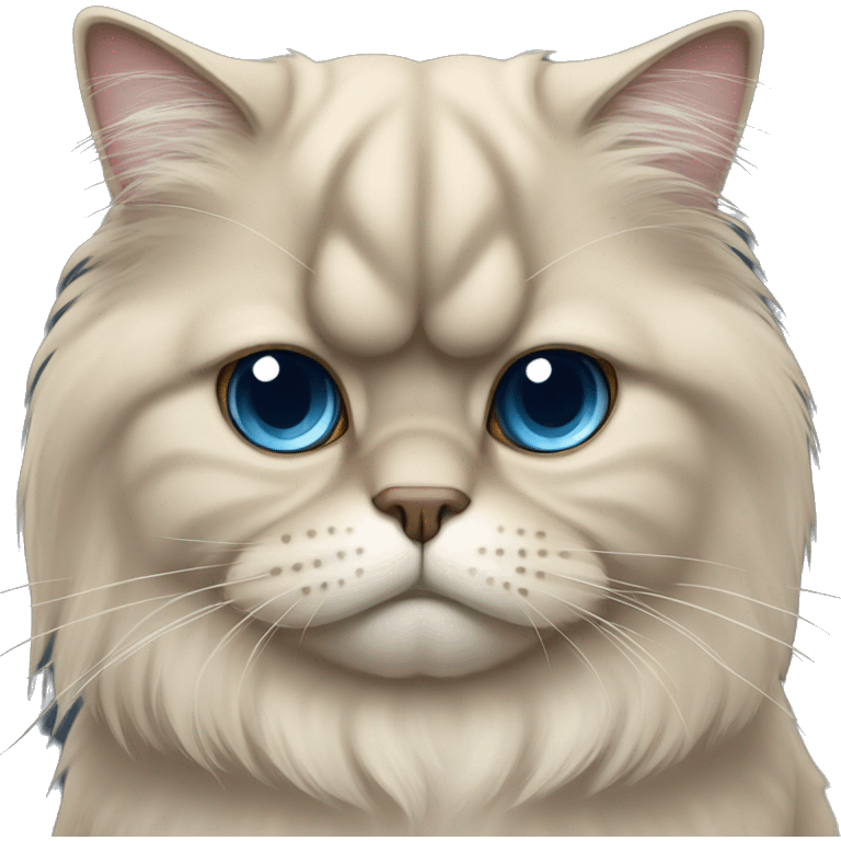 A British longhair cat being sad emoji