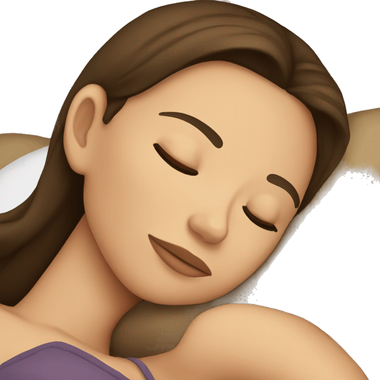 Brunette girl sleeping emoji