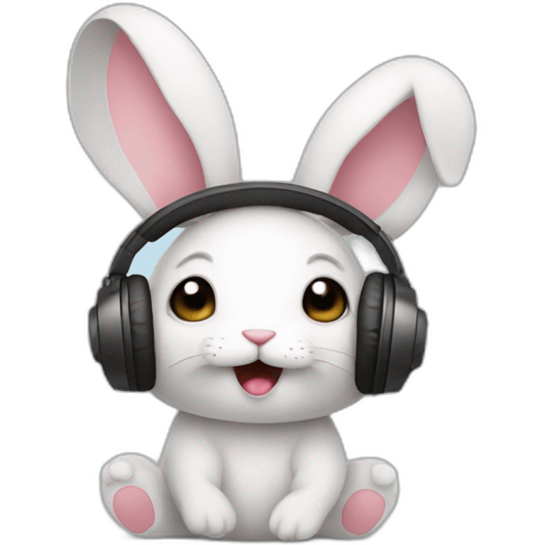 bunny listening songs emoji