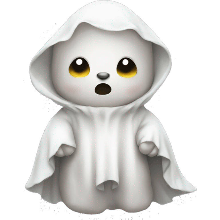 Baby bear dress as a ghost  emoji