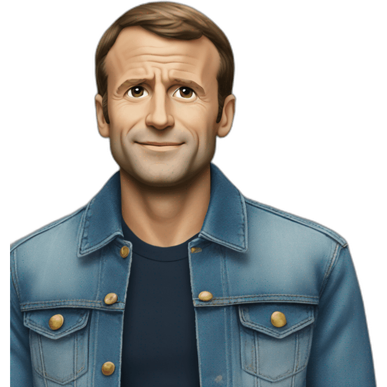 Emmanuel Macron jean jacket emoji