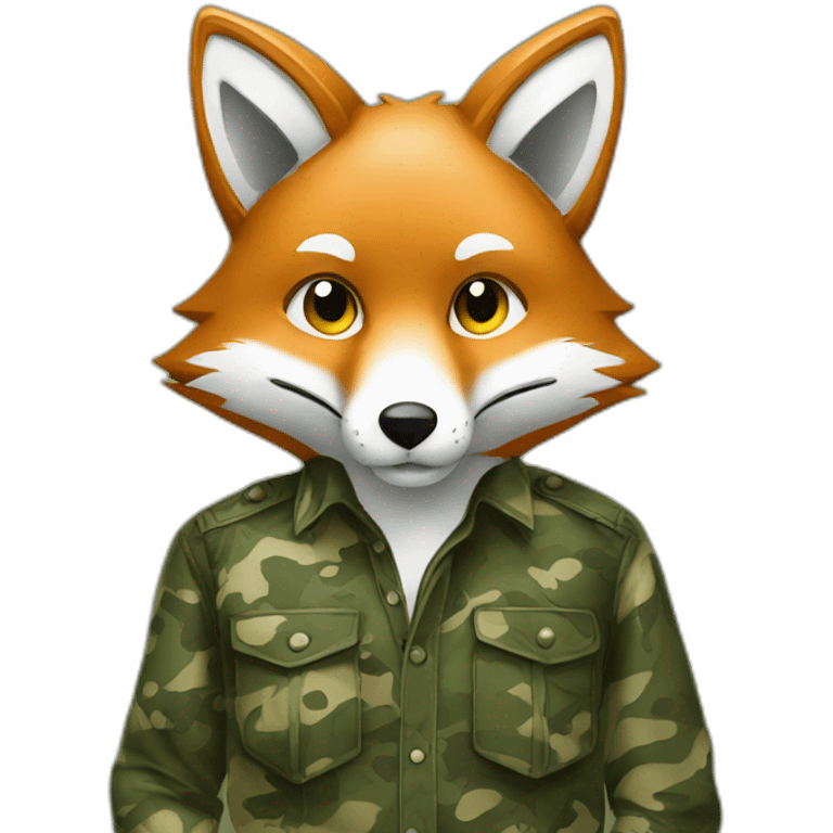 Fox wearing camo shirt emoji