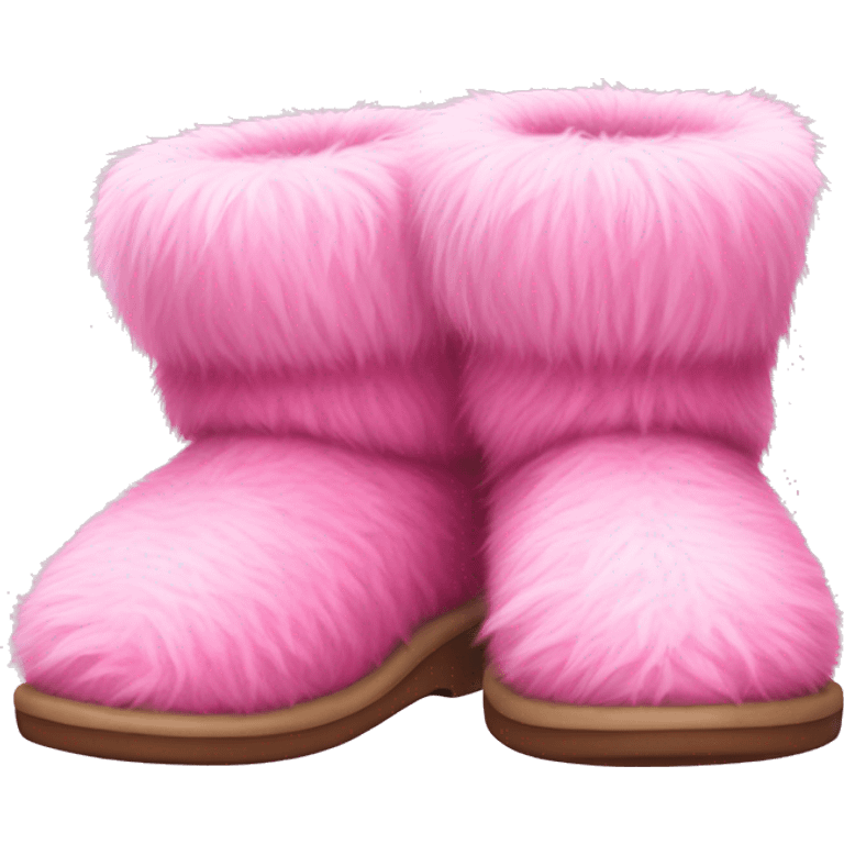 Pink furry/fuzzy boots  emoji