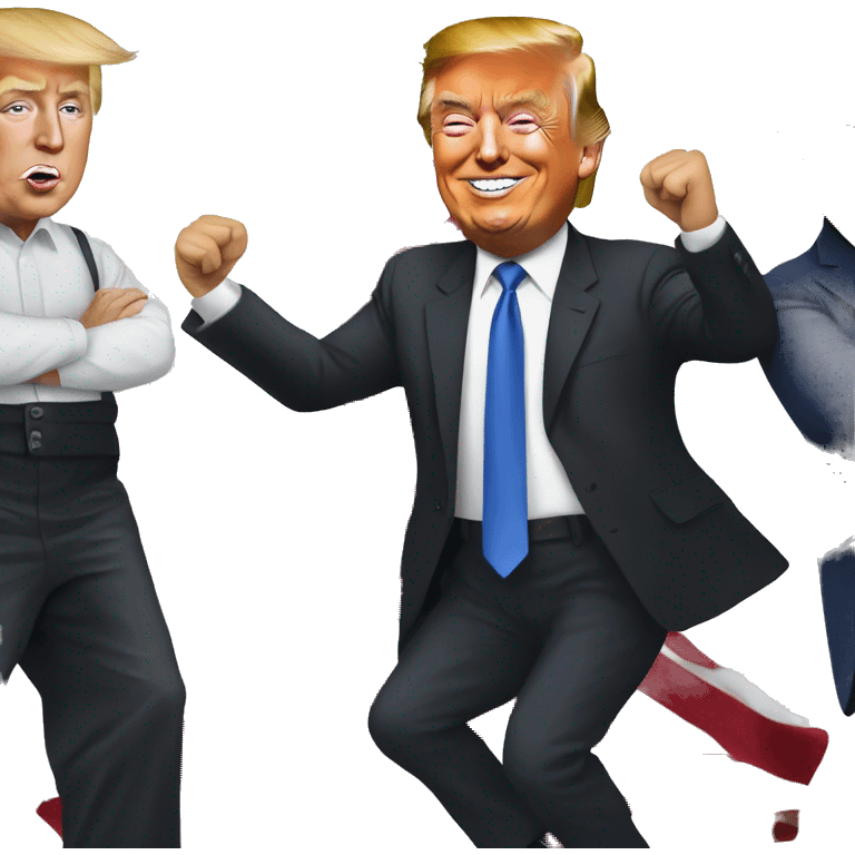 Elon musk dancing with trump emoji