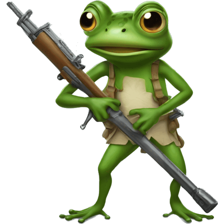 Frog with a weapon emoji