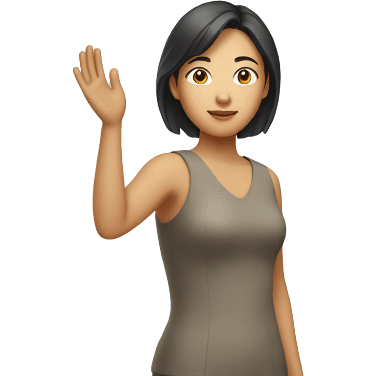 Asian woman (full-body) (one arm raised) emoji