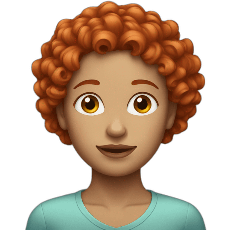 Red hair curly woman emoji