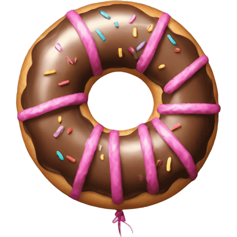 Balloon shaped like a donut with string emoji