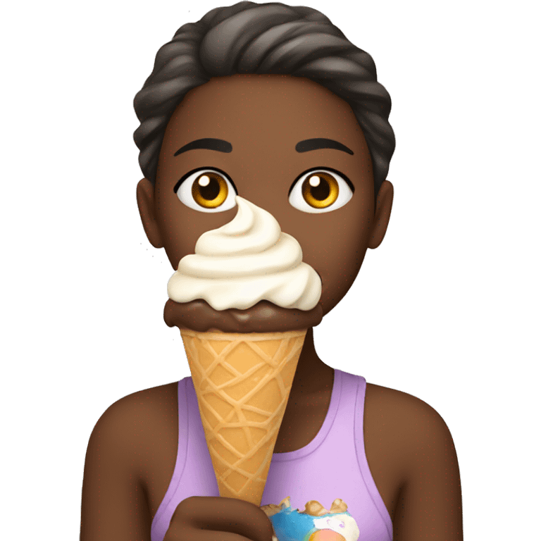 Girl eating ice cream emoji