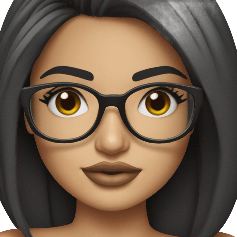 Kylie Jenner Riche wearing glasses  emoji