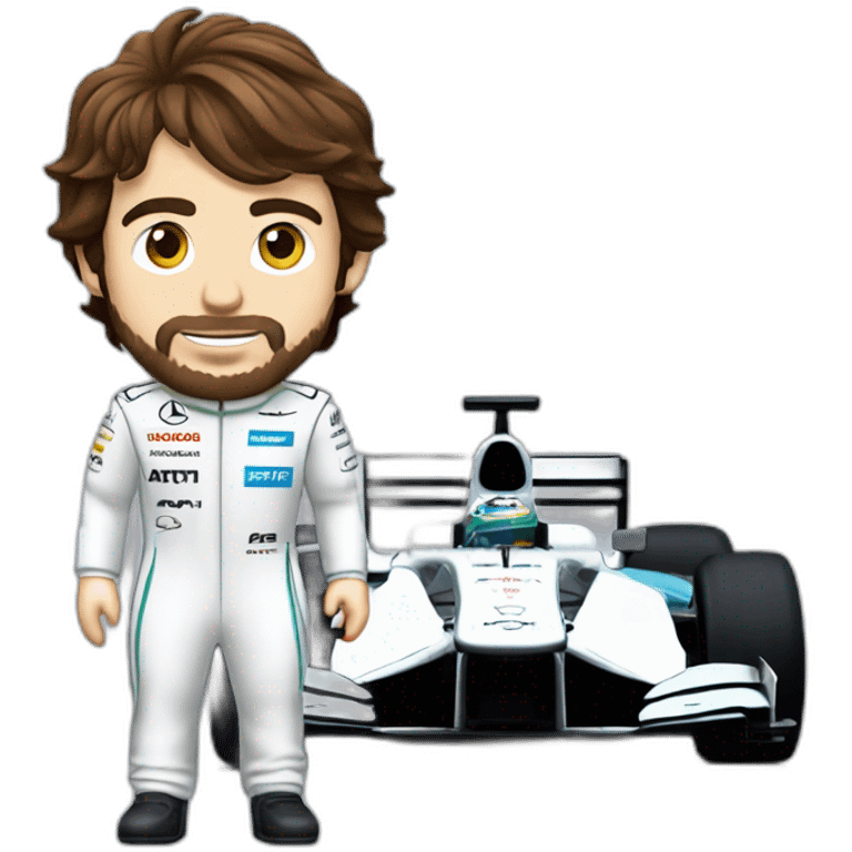 Fernando alonso f1 suit and aston martin f1 car emoji