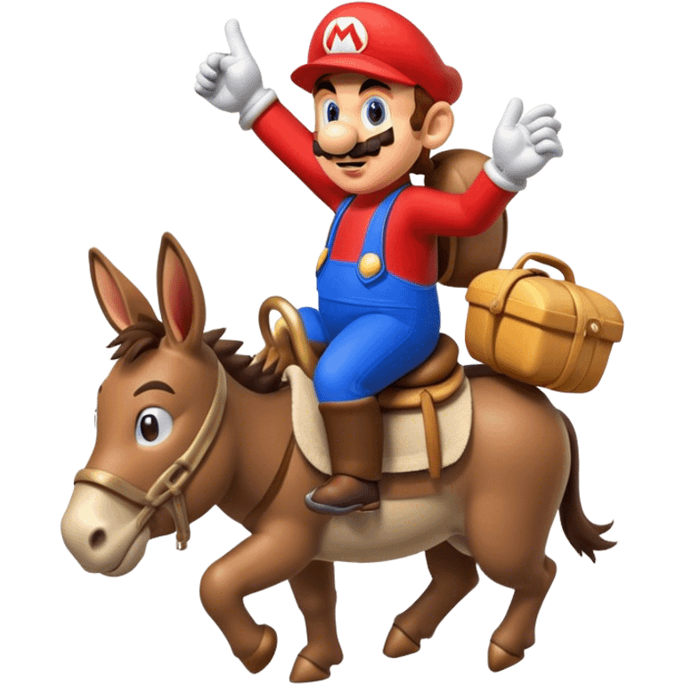 Super mario riding on a donkey emoji