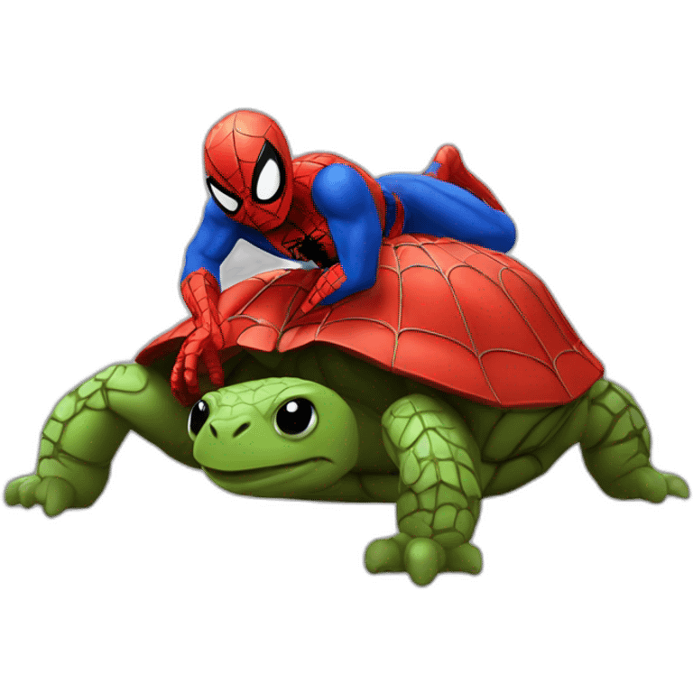 spiderman on a tortue emoji