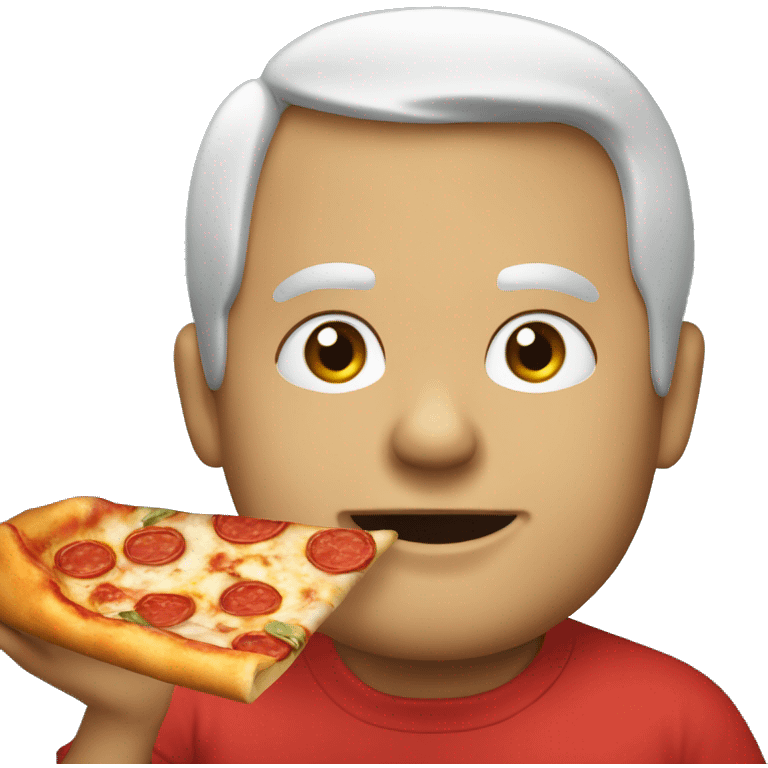 menino comendo pizza emoji