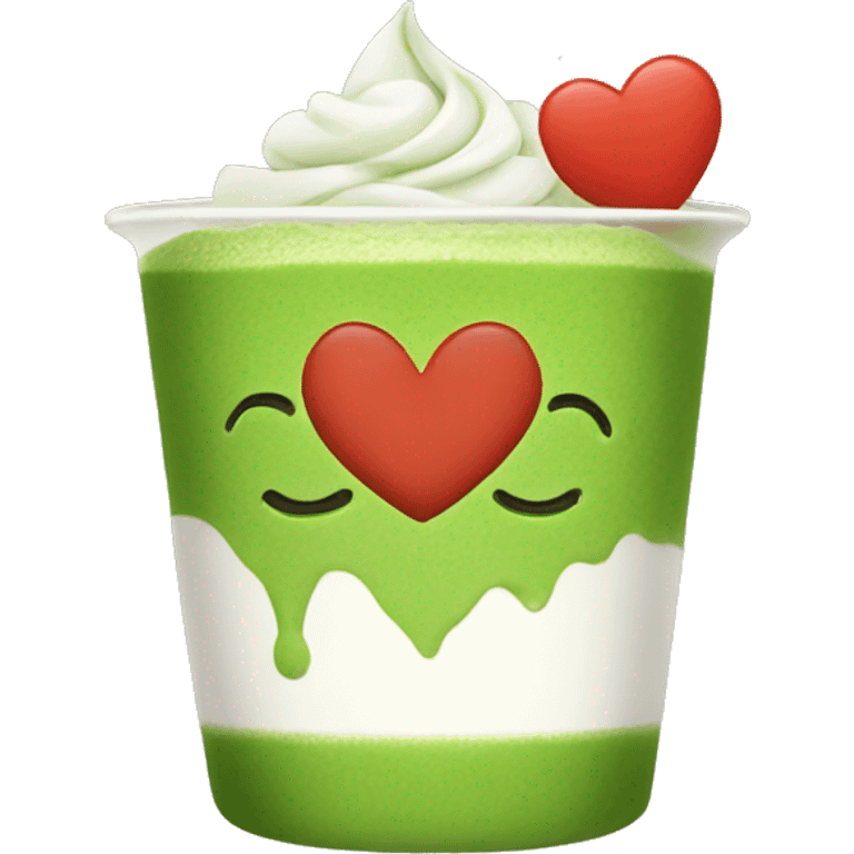 Matcha with heart emoji