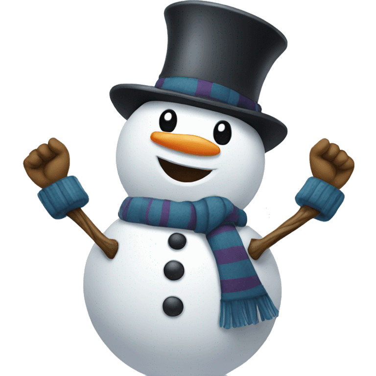 Snowman with victory  emoji