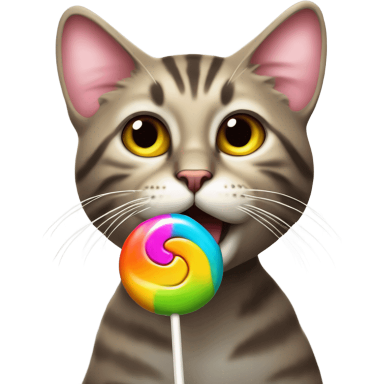 Cat eating lollipop  emoji