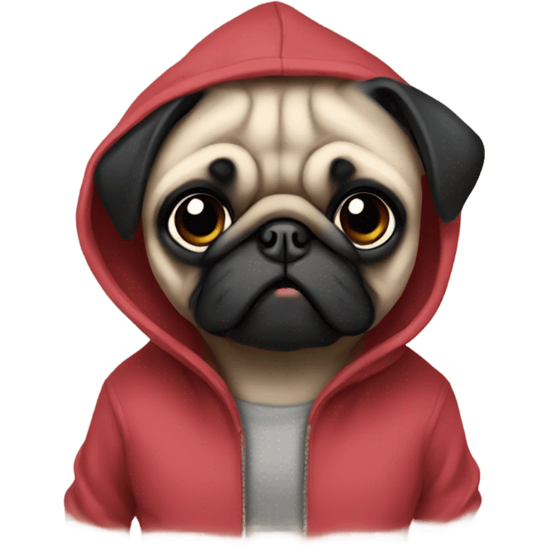 Pug with hoodie emoji