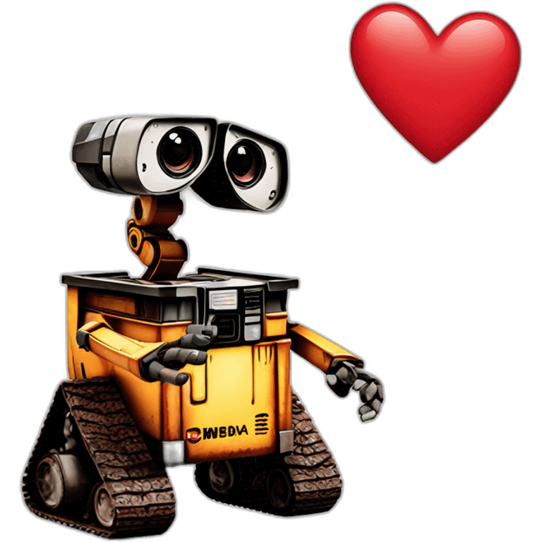 wall-e sosteniendo un corazón emoji