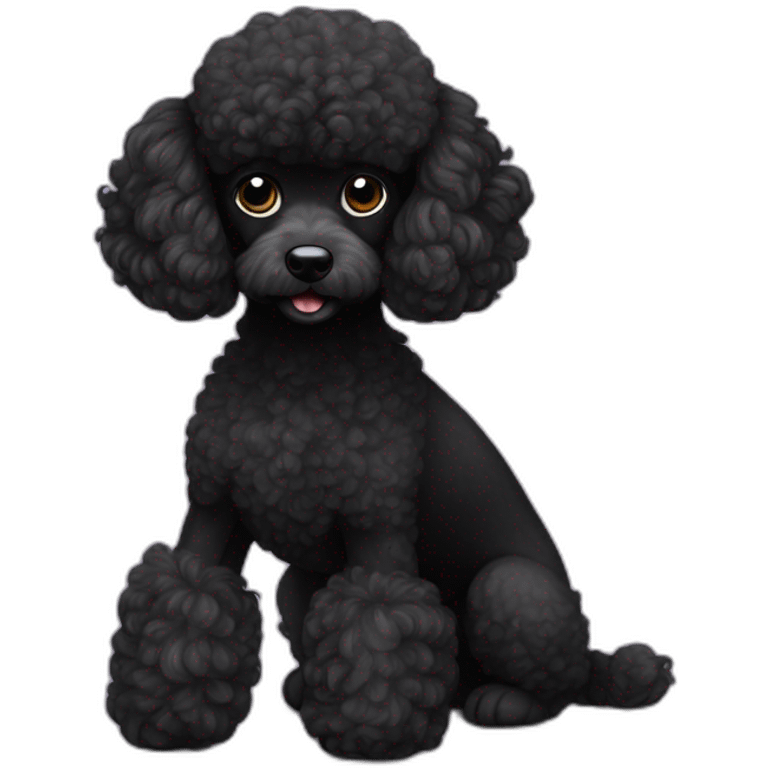 black small miniature poodle with long hair emoji