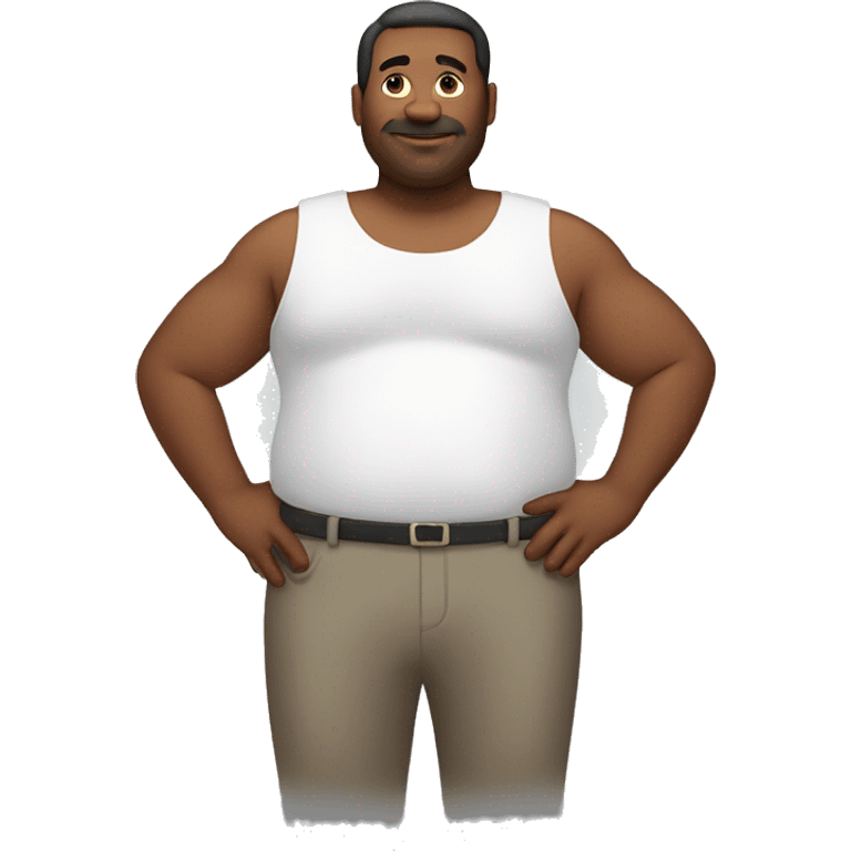 Man with and over belly emoji