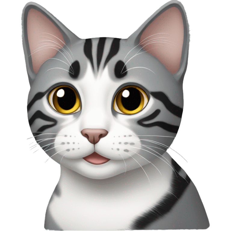 Grey black and white tabby cat emoji