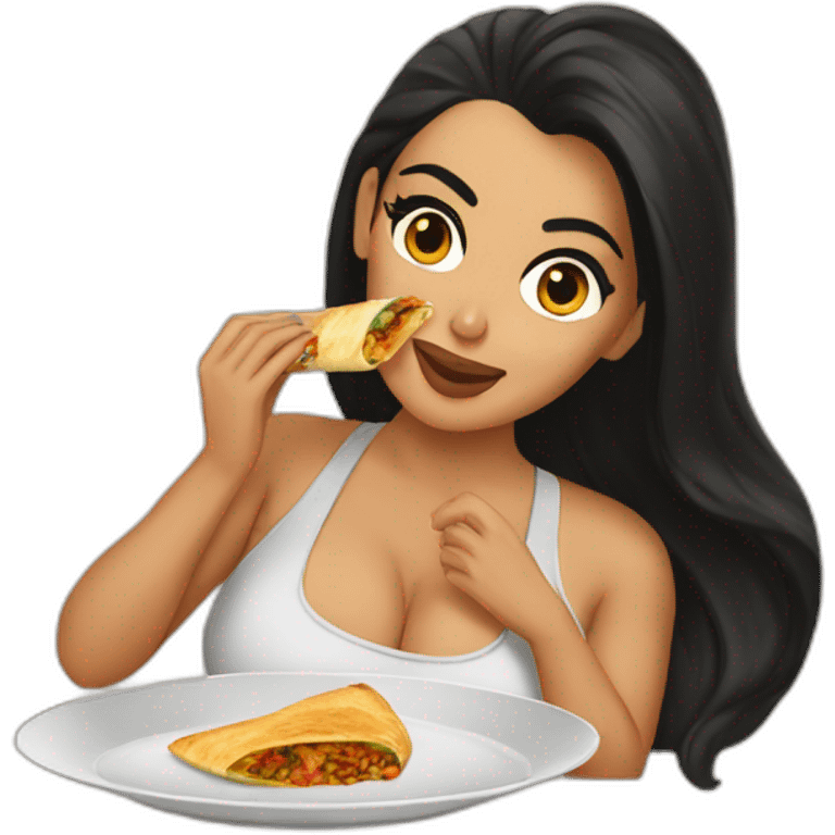 kim kardashian eating a masala dosa emoji