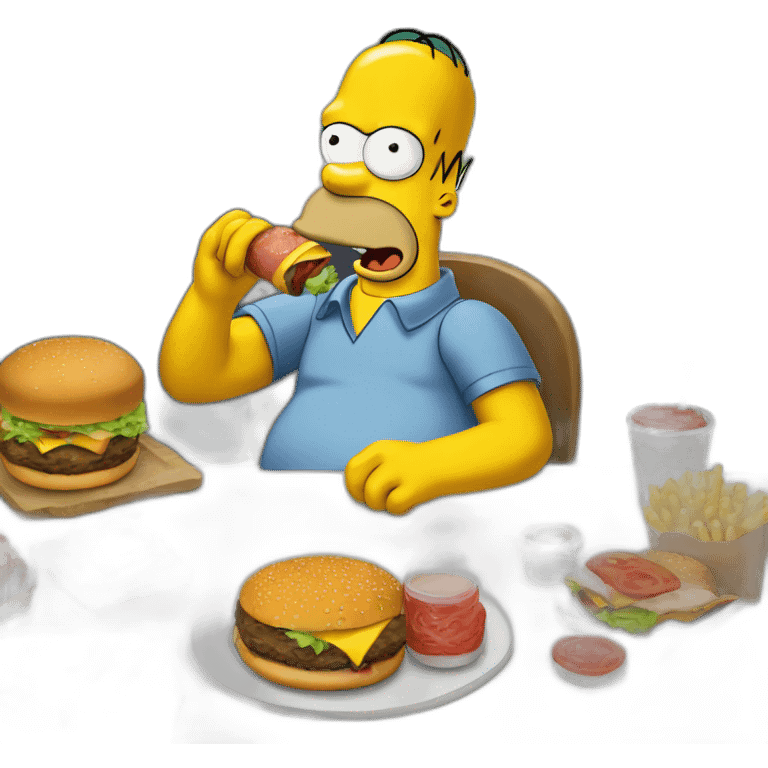 Homer Simpson eating hamburguer emoji