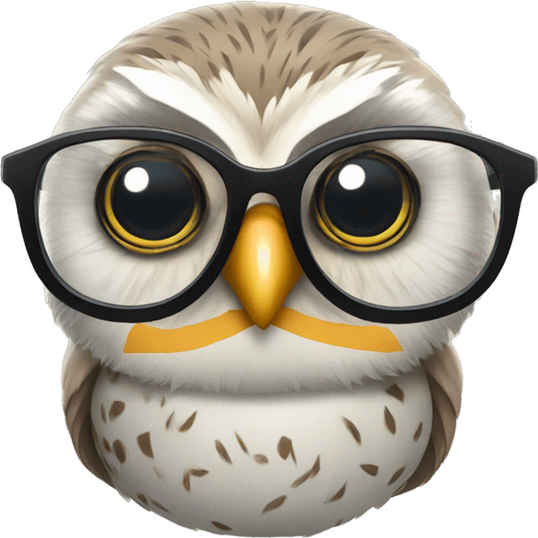 Owl with glasses colorful emoji