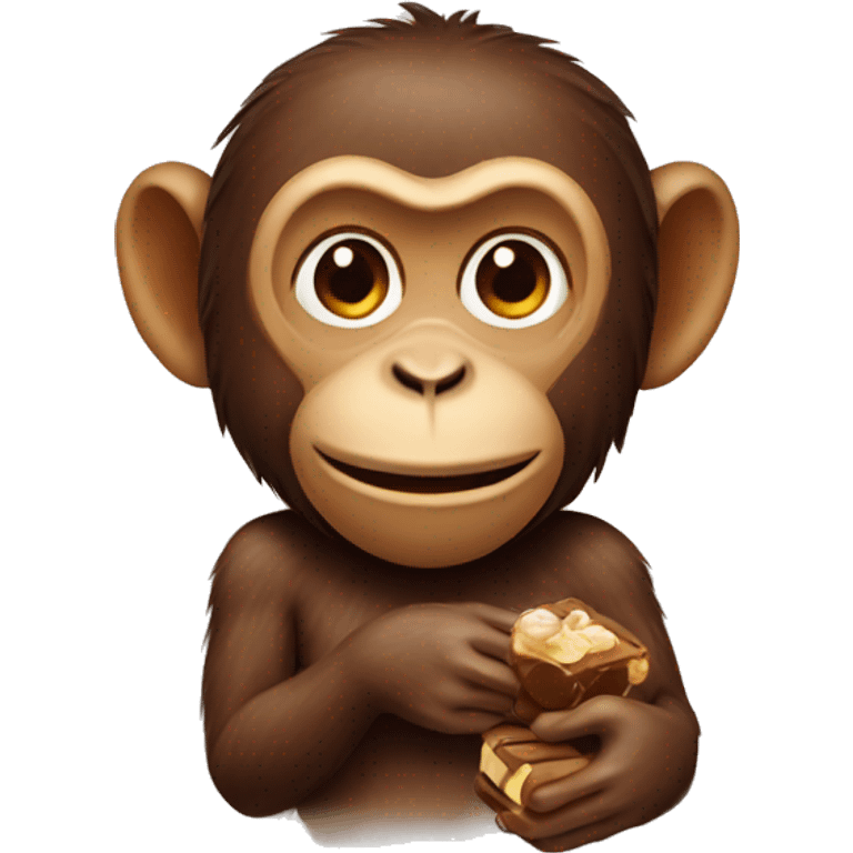 monkey with a chocolate emoji