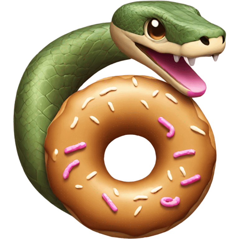 Snake wearing a donut emoji