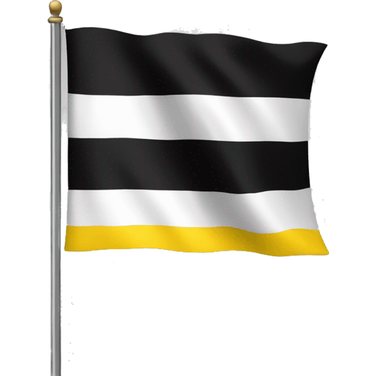 A flag that has a horizontal tricolor: black yellow and white emoji