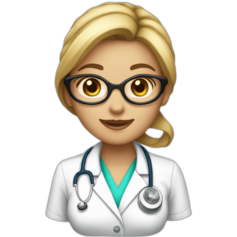 Pretty nurse with stethoscope emoji