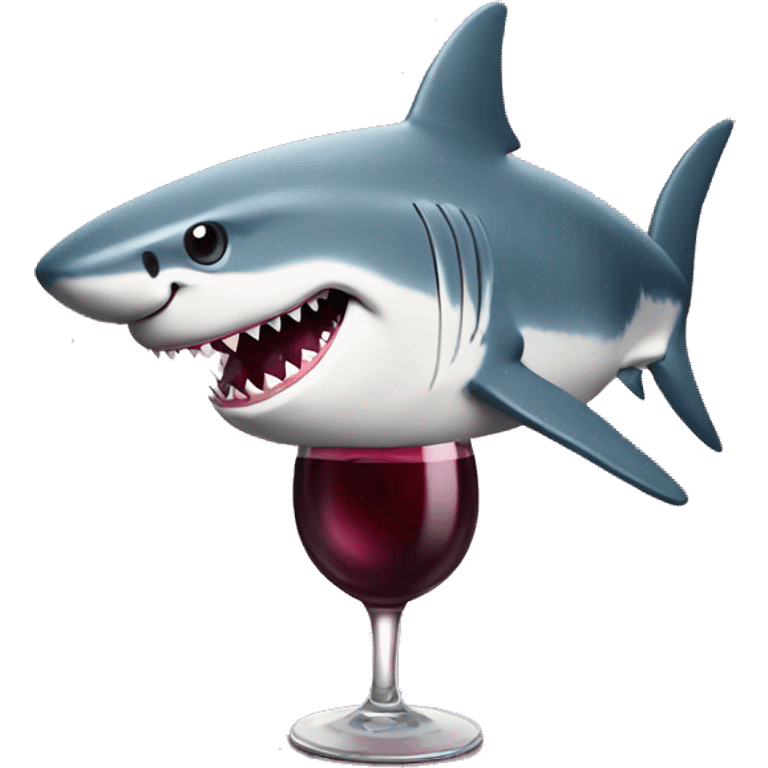 shark with wine emoji