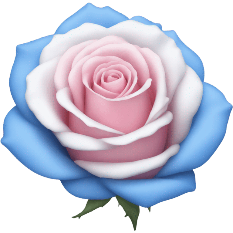 blue pink and white rose emoji